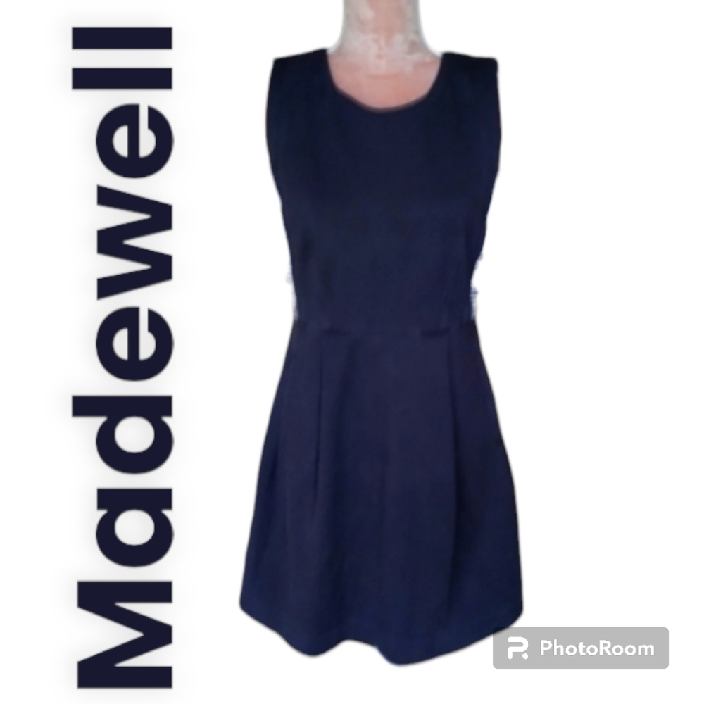 MADEWELL| BLACK FIT TO FLARE MINI DRESS SIZE 10
